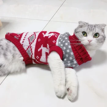 크리스마스 고양이 스웨터, 겨울용 따뜻한 애완 동물 의상, 고양이를 위한 Kedi katten Sphynx 의류, 개 동물용 Mascotas 옷, ropa de gato