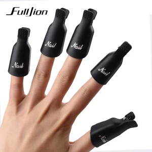 Fulljion 10 шт. = 2 компл. красочные Пластик ногтей Soak Off Кепки клип УФ-ногтей гель для снятия лака Обёрточная бумага для набор для декора ногтей - изображение