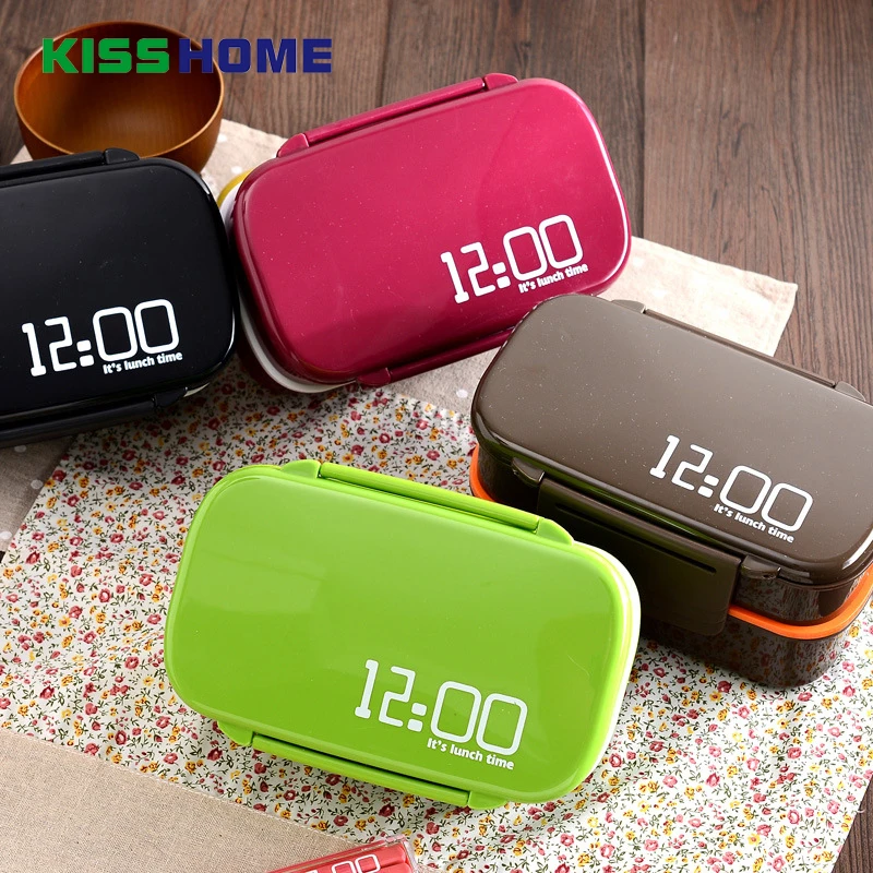

3 Layers Time Bento Box Plastic Microwave Lunch Box Kids Picnic Camping Container For Food Storage Compartment Lunch Box