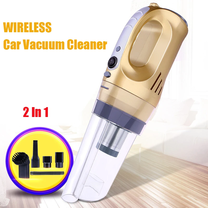 2 In1 USB Wireless Car Vacuum Cleaner 12V 120W In Car Portable Wet And