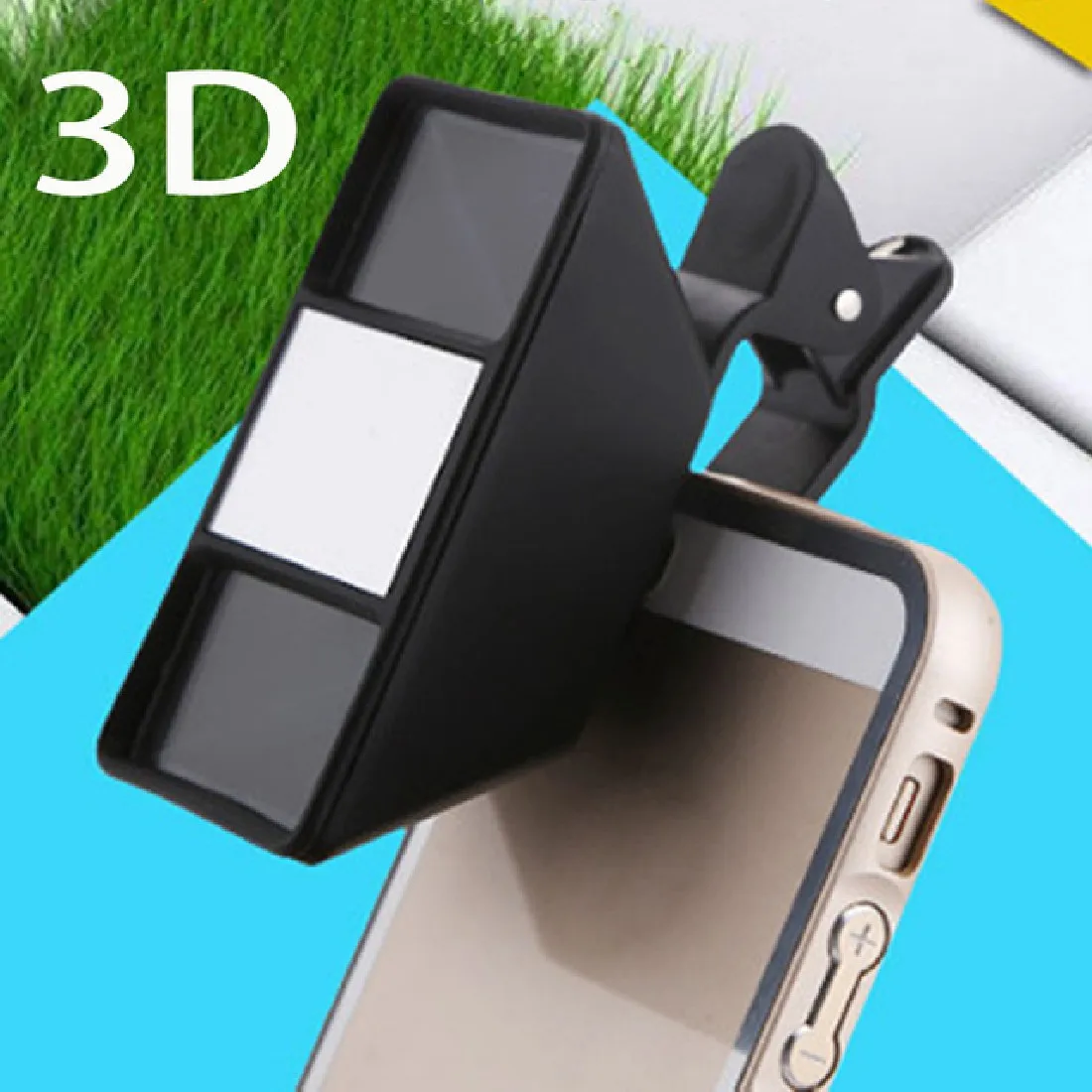 

Etmakit 1Pcs High Quality Smartphone 3D Stereoscopic Lens 3D Camera Stereo Pos Fisheye Lens With Clip