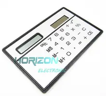 8 Digits Ultra Thin Mini Slim Credit Card Solar Power Pocket Calculator White