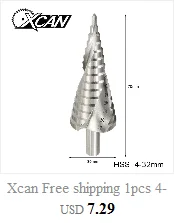 Xcan 3 шт 4-12/20/32mm высокопрочная сталь, спиральное Рифленое центр сверла биты из твердого карбида аксессуары для мини-дрели Титан шаг конуса