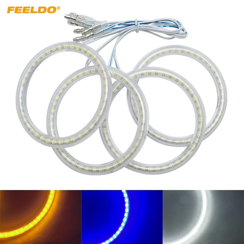 Feeldo 4X80Mm Auto Smd Angel Eyes Luce Halo Anello Per Fiat Grande Punto Faro Lampada # Hq1088