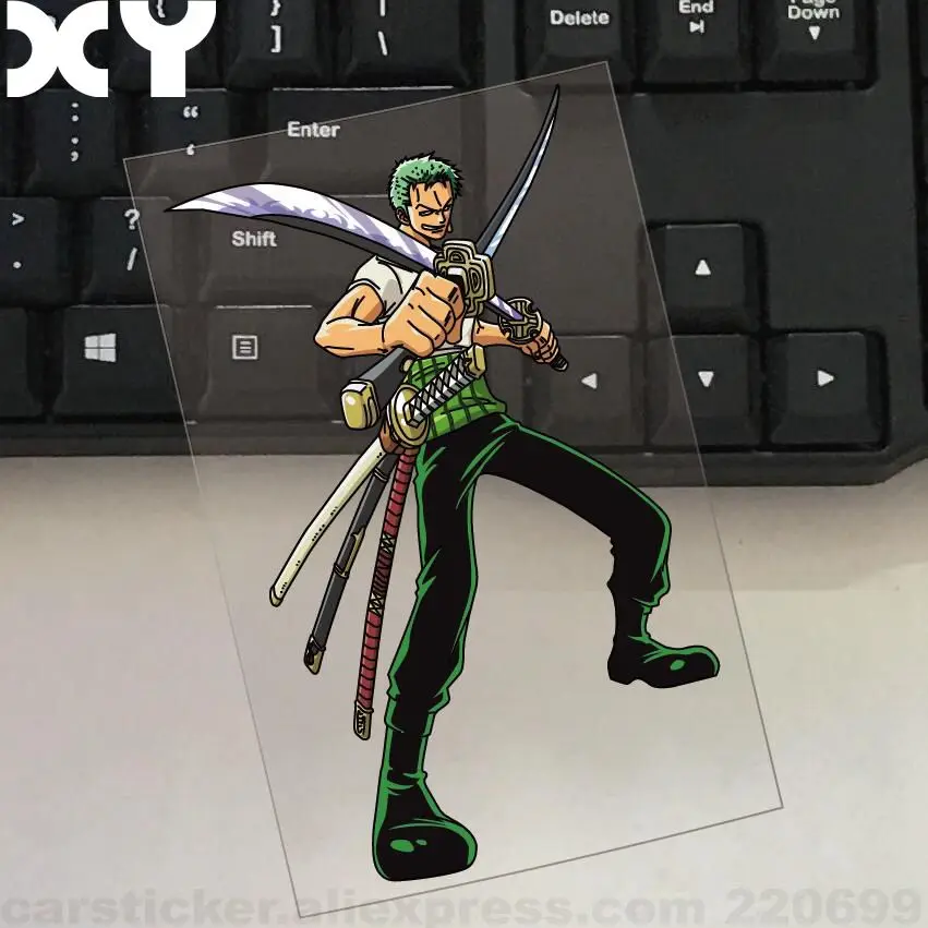 Аниме забавная виниловая светоотражающая лента One Piece Luffy автомобильные наклейки