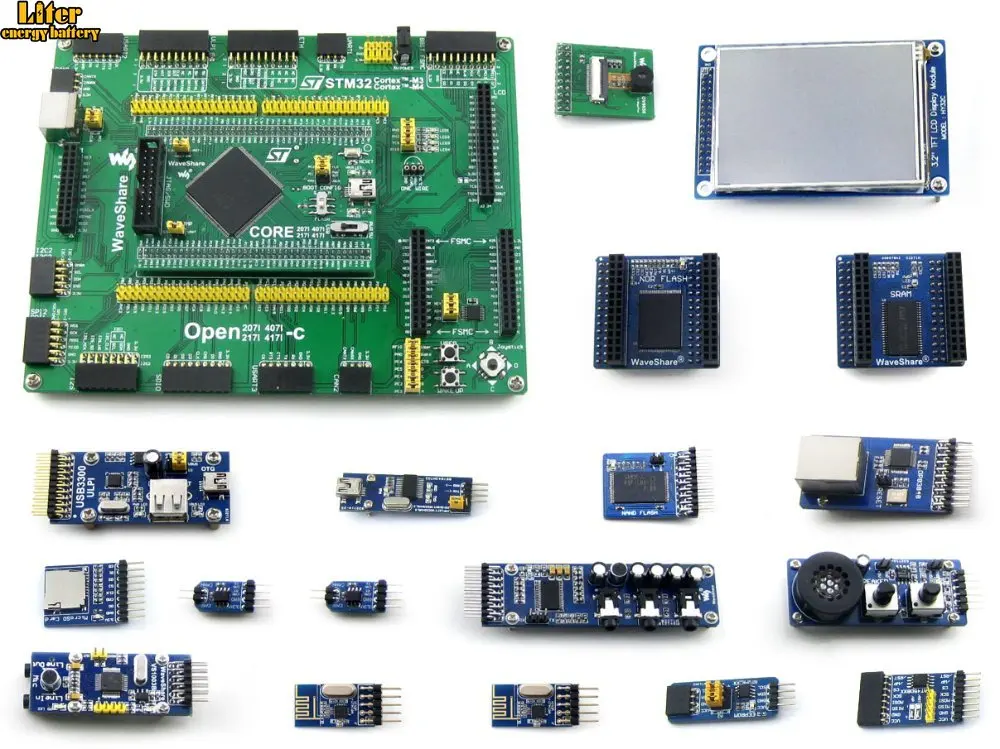 Детская посылка STM32 плата STM32F407IGT6 ARM + сенсорный ЖК-дисплей 3 2 дюйма 320x240 16 модулей |