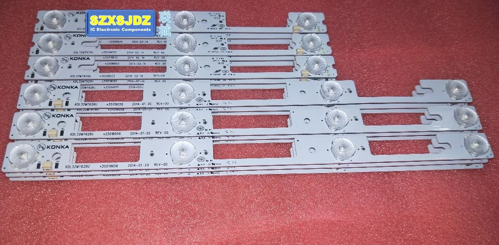 

100% nova 32 polegada fita backlight 8 pcs = ( 4pcs * 4LED + 4 pcs * 3LED) 1LED KDL32MT626U 6v 35019055 35019056