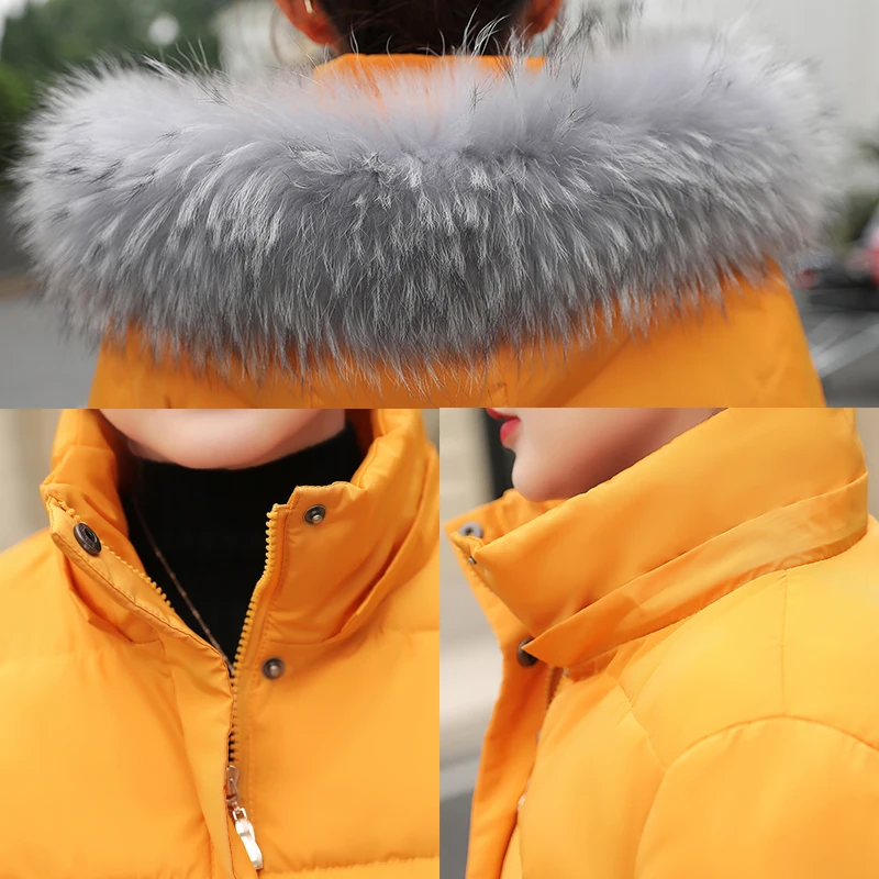 Fake fur collar Parka down cotton jacket Winter Jacket Women thick Snow Wear Coat Lady Clothing Female Jackets Parkas