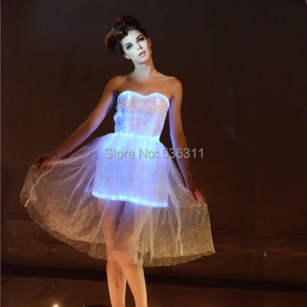 Модный светильник vestidos RGB для женщин, светящаяся одежда, Повседневное платье для карнавала