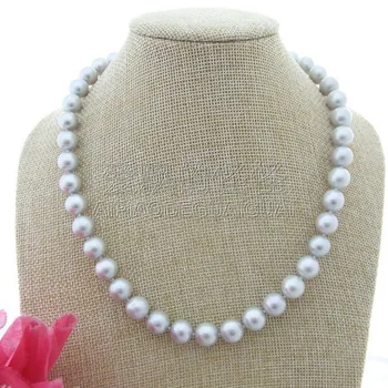 

N013051 18'' 10-11mm AA Grey Round Pearl Necklace