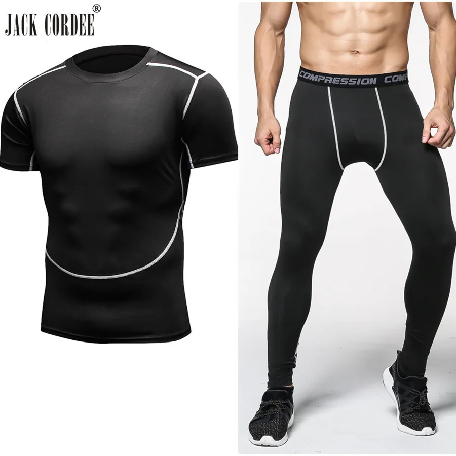 Mens conjuntos de camuflagem camisas de compressão e leggings musculação crossfit exercício workout skin apertado t shirt marca clothing
