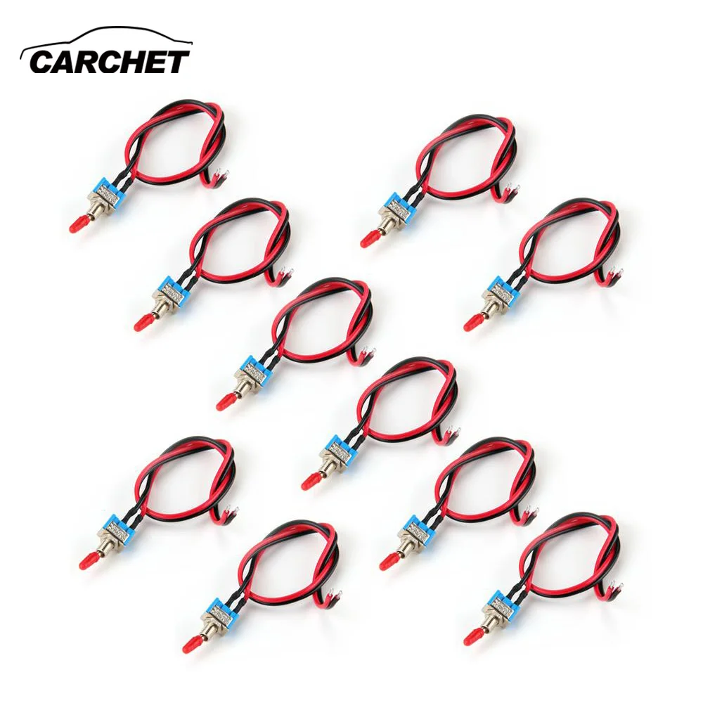 CARCHET 10X Mini Toggle Switches Pre wired Mini On Off toggle switch