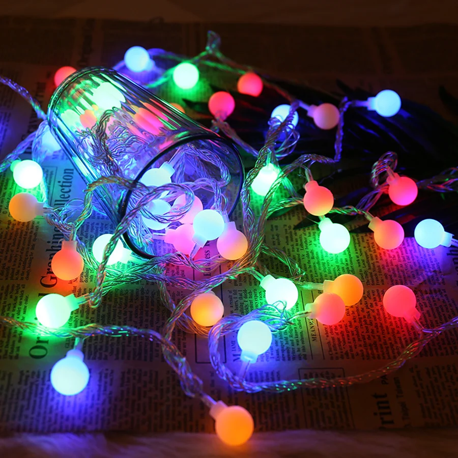BEIAIDI, 2 м, 5 м, 10 м, Звездный шар, Рождественская светодиодная гирлянда, сказочный светильник, гирлянда на батарейках, наружный фестонный шар, светильник для свадебной вечеринки