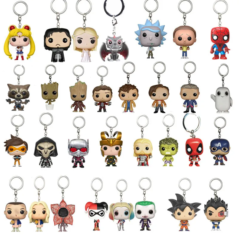 Забавный брелок Funko Pop Loki Jon snow tree man Рик и Морти Гоку карманное кольцо для ключей из