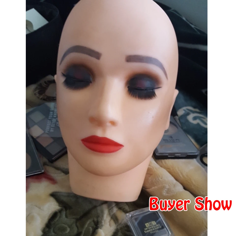 New Hot Closed Eyes Mannequin Head Massage Makeup Eyelash Extension Practice Model Hats Hairs Glasses Display for Wigs Showcase