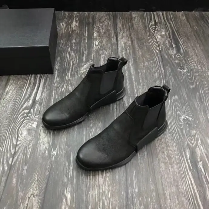Alta Negro Genuino 2018 Zapatos Del Pie Dedo Otoño E Invierno Causales Calidad Cuero Cómodo Redondo r1Hqnr6