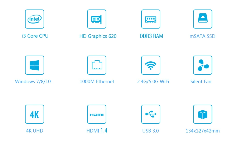 HLY Мини ПК Intel Core i3 5005U 6100U 7100U DDR3 Оперативная память Мини компьютер Windows 10 Wi-Fi HDMI USB настольный компьютер i3 ПК