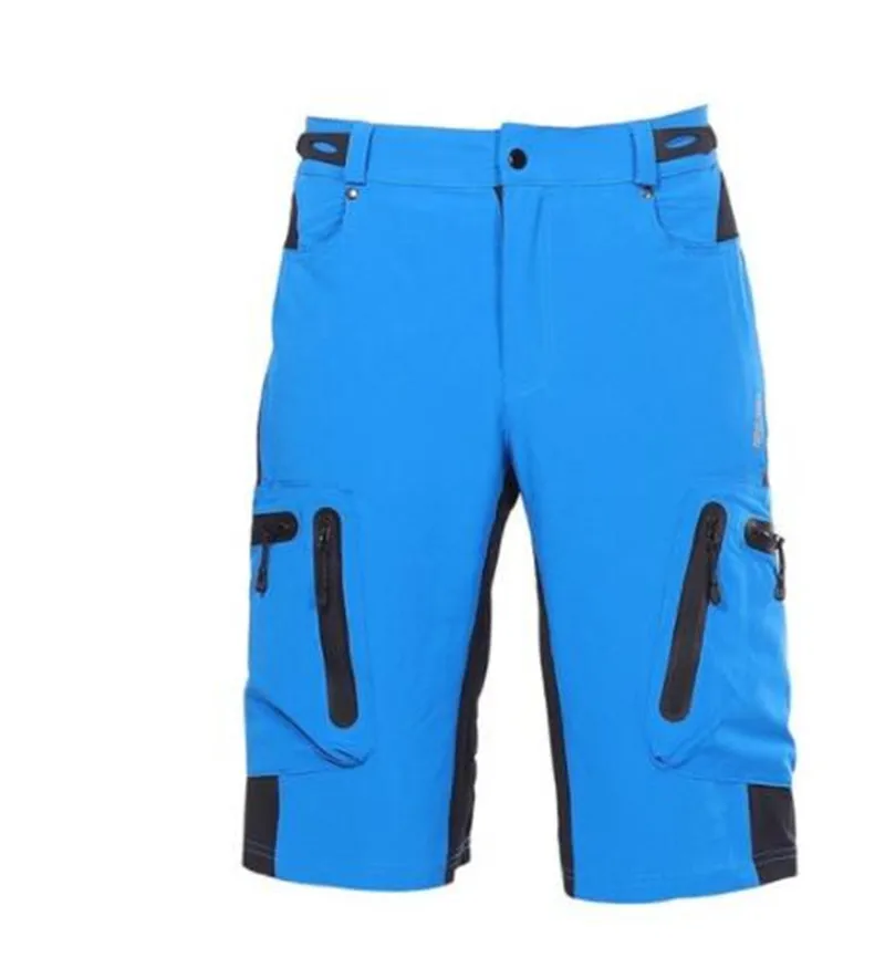 ARSUXEO мужские спортивные шорты для активного отдыха, велосипедные шорты для горного велосипеда, водостойкие шорты свободного кроя - Цвет: 1202 blue