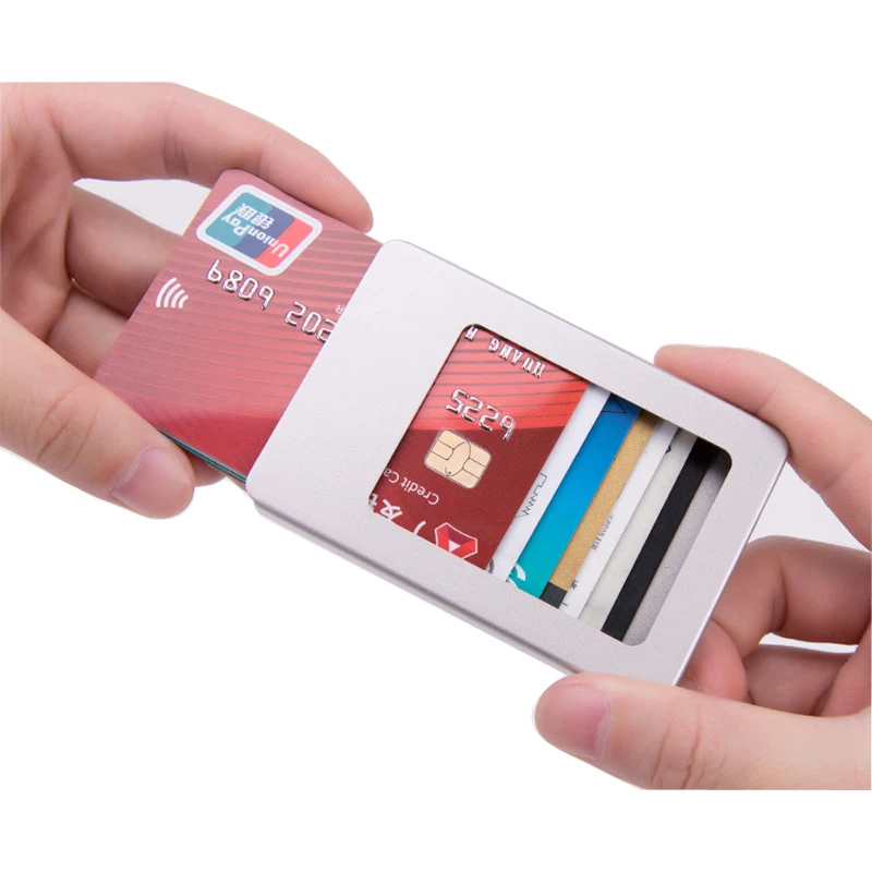 Новинка 2019 алюминиевый держатель для карт с технологией Rfid кошелек из