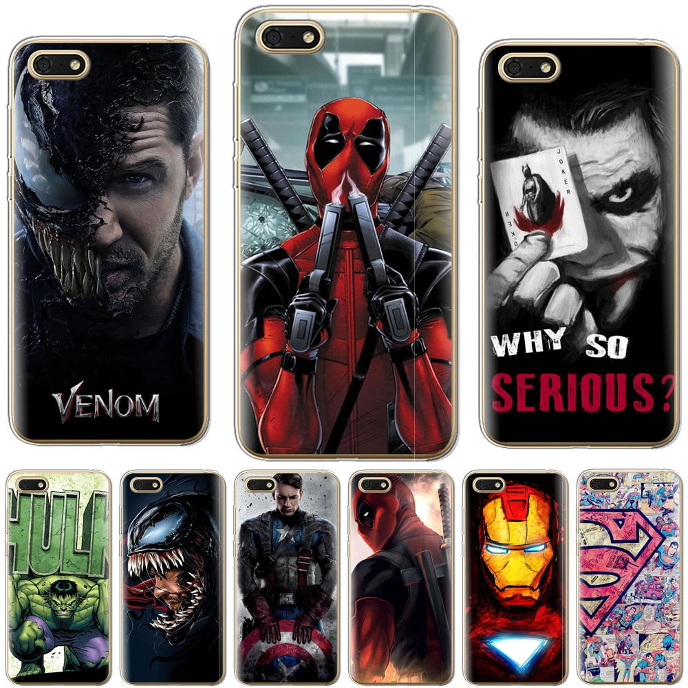 

Venom Deadpool Fundas For Huawei Honor 7A 7 A Russian Version Chic Coque Cases For Huawei Honor7A 5.45" DUA-L22 Capa Cover