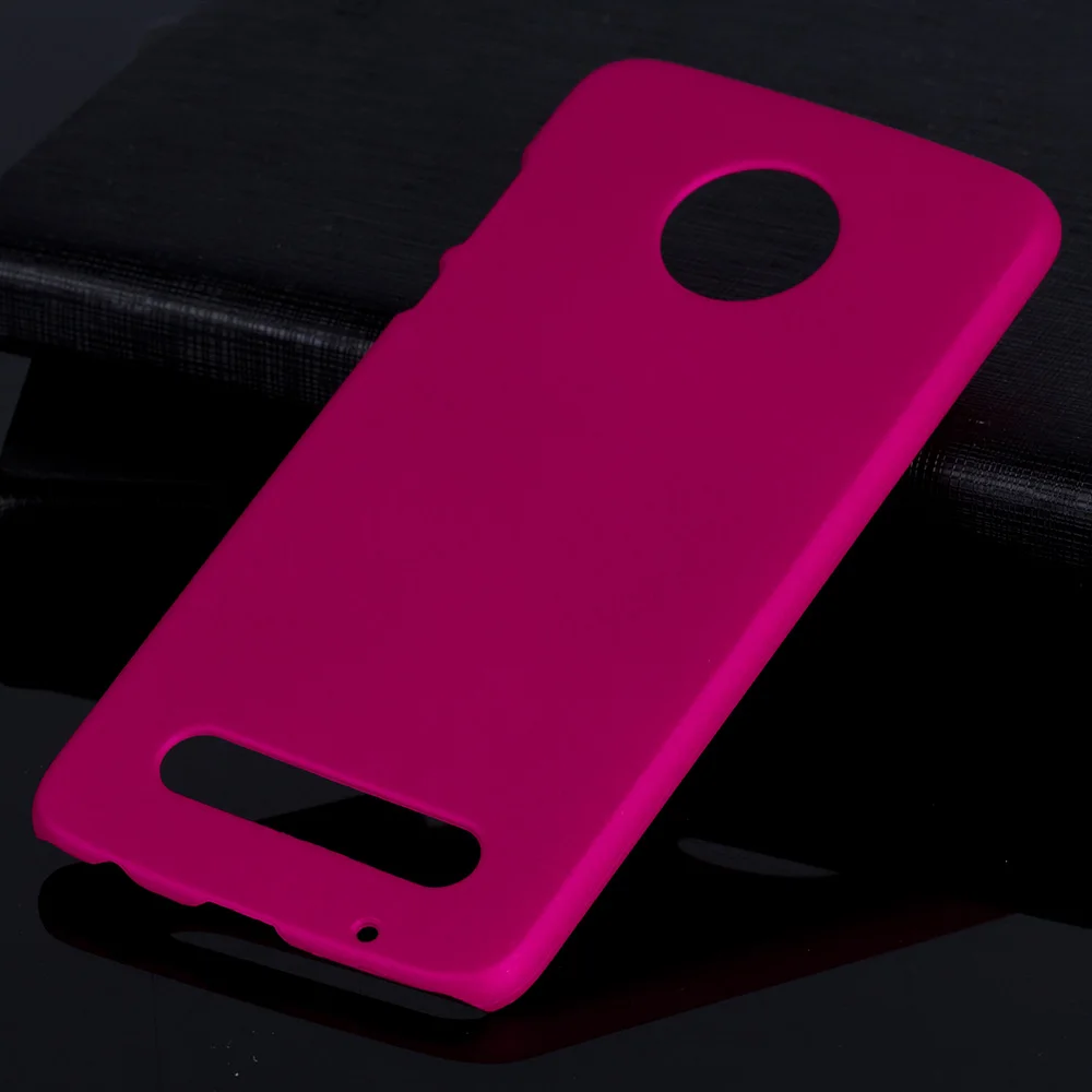 Матовая Пластик Coque 5.5For Moto Z2 Play чехол для Motorola Moto Z2 Z Play 2nd Gen Xt1710 телефона чехол-лента на заднюю панель - Цвет: Rose Red