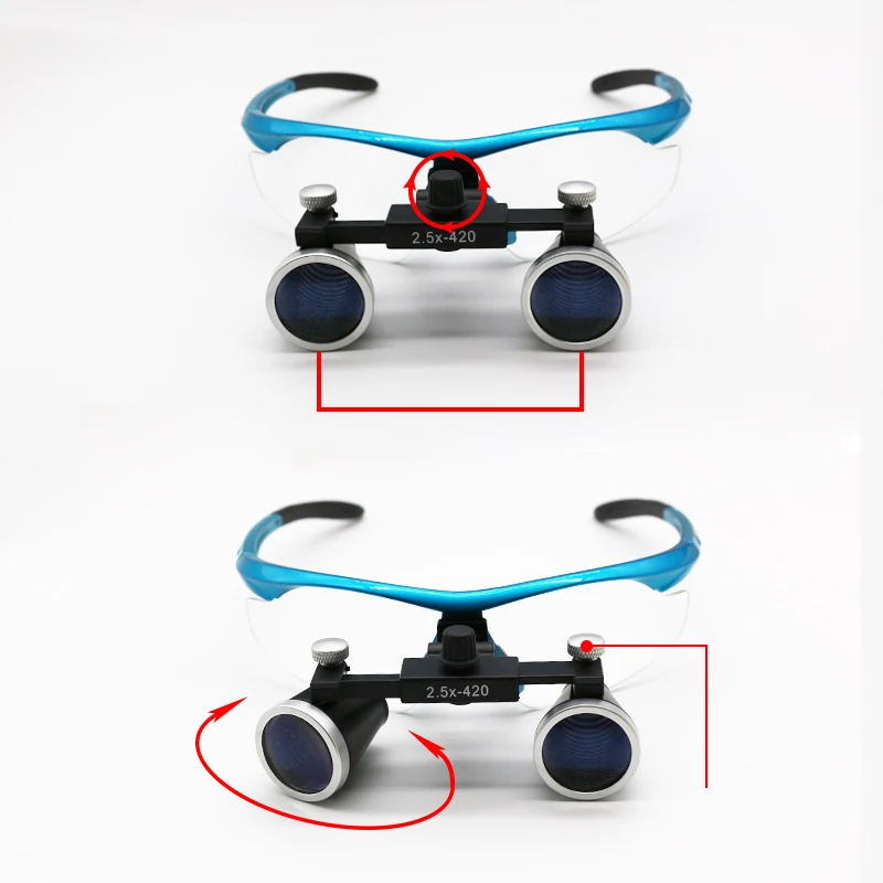  2.5X/3.5X Magnification Binocular Dental Loupe Surgery Surgical Magnifier with Headlight LED Light  - 32913044460