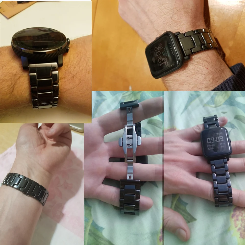 20 мм 22 Amazfit Bip Lite браслет Stratos Rhythm керамический ремешок для часов HuaweiGT Honor Magic Dream Band