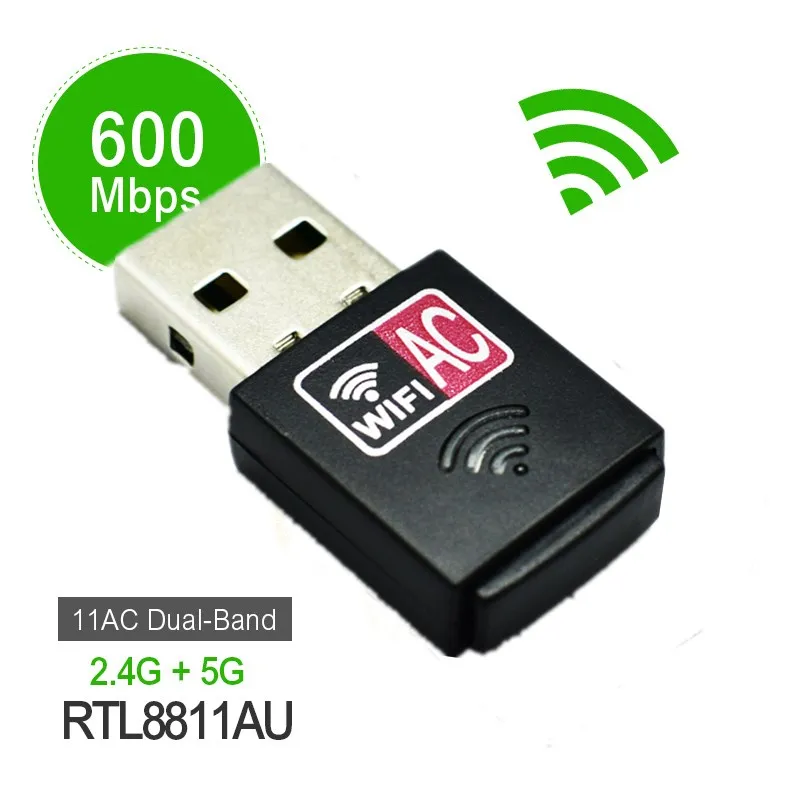 600 Мбит/с USB WiFi адаптер 2 4 ГГц 5 антенна ПК мини Беспроводной компьютер сетевой