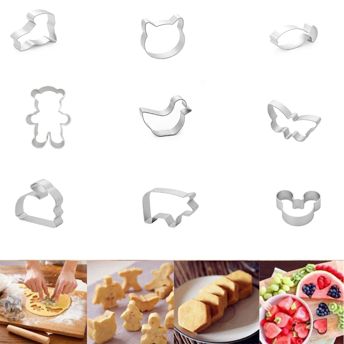 

Lovely Cute Rabbit Shaped Aluminium Mold Biscuit Cookie Cake Pastry Baking Cutter Mold Tool baking bakeware mold cupcake