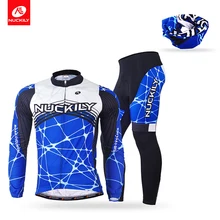 Nuckily дышащий Быстросохнущий с длинным рукавом Велоспорт Джерси наборы горный велосипед одежда для спорта на открытом воздухе MC012MD012+ PG93