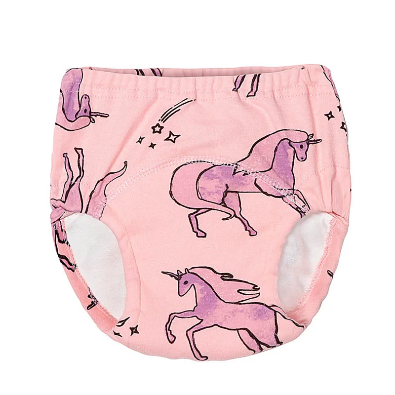 4pcs/lot Waterproof Toilet Potty Training Pants Reusable Dinosaur Swan Toddler Underwear Cloth Panties for Old Kids