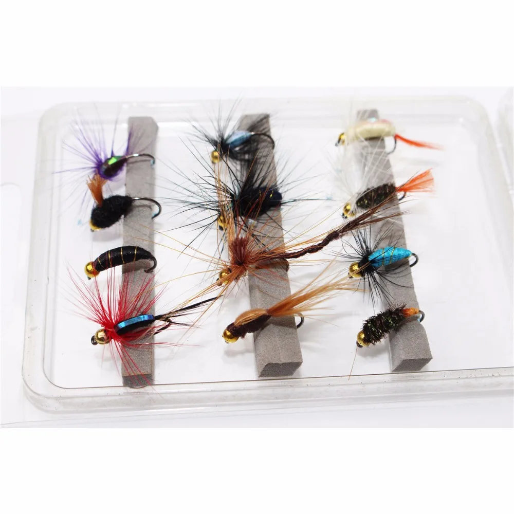 Tigofly 12 Pcs Assorted Beadhead Nymph Fly Set Fly Fishing Flies Lures Set Size 10in Fishing
