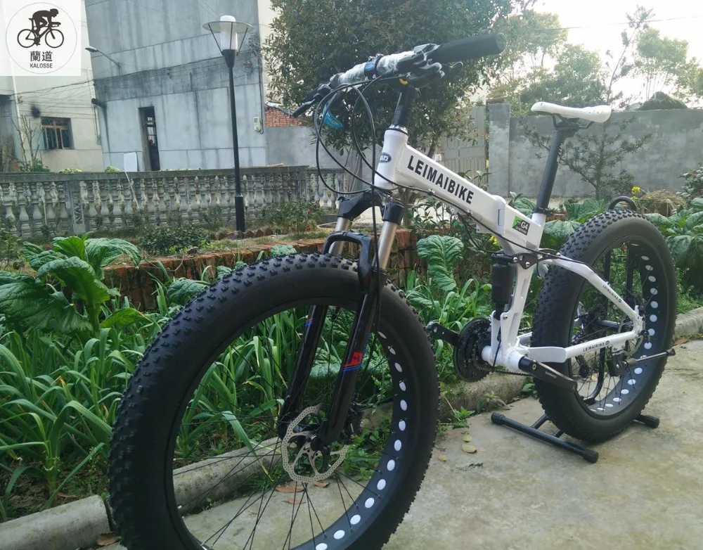 Discount KALOSSE Soft-tail Frame snow folding bike 21/24/27/30 speed Fat bicycle , 26*4.0 inch beach mountain bike 1 Discount KALOSSE Soft-tail Frame snow folding bike 21/24/27/30 speed Fat bicycle , 26*4.0 inch beach mountain bike 1
