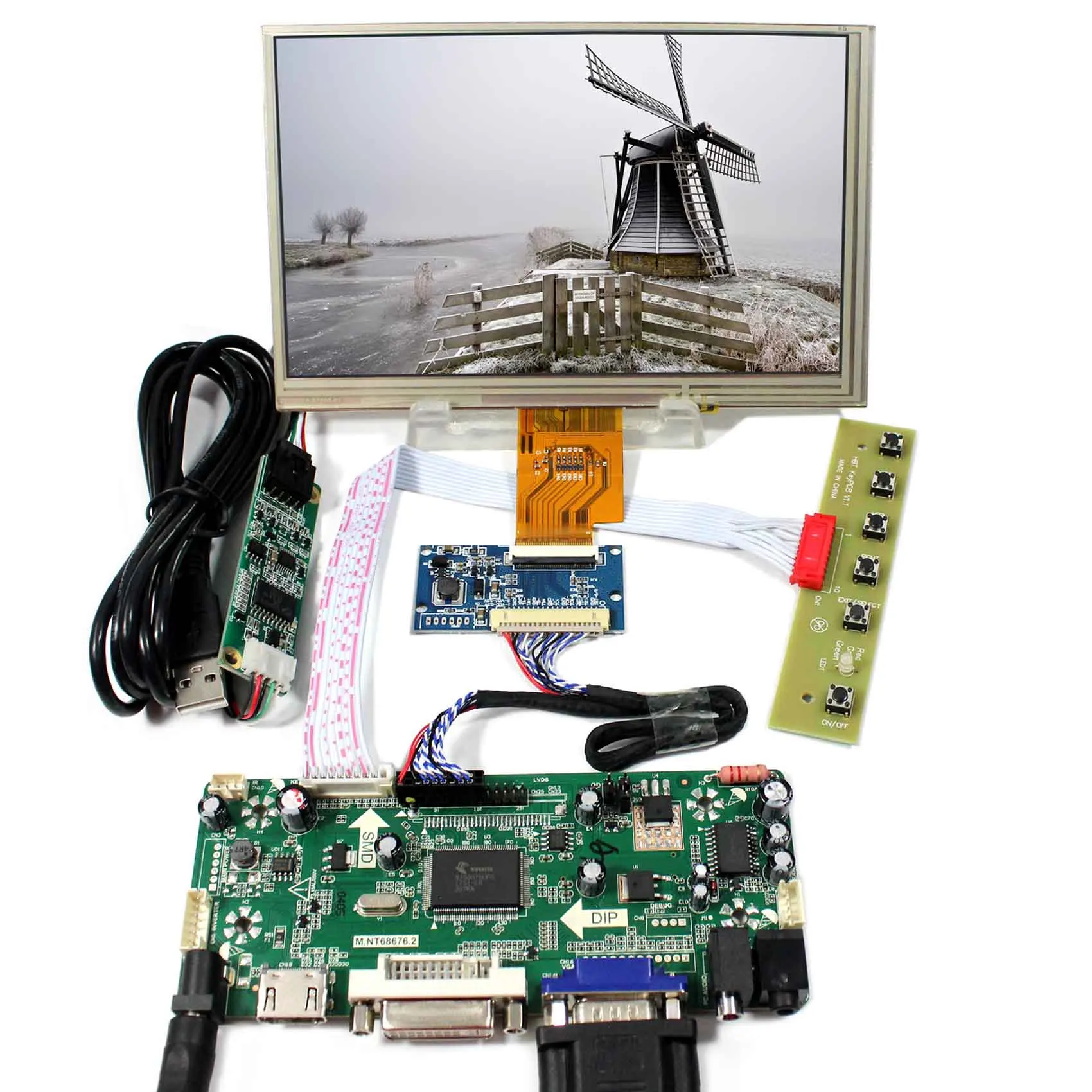 7inch AT070TNA2 Touch Screen VS070TP-A7+HDMI DVI VGA Audio LCD Control Board LVDS TCON Board M.NT68676 7inch AT070TNA2 Touch Screen VS070TP-A7+HDMI DVI VGA Audio LCD Control Board LVDS TCON Board M.NT68676