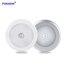 Foxanon светодиодный Ночной светильник с движения PIR Сенсор легко установить беспроводной настенный шкаф лестницы лампы Питание от батареи типа ААА аварийный светильник Инж