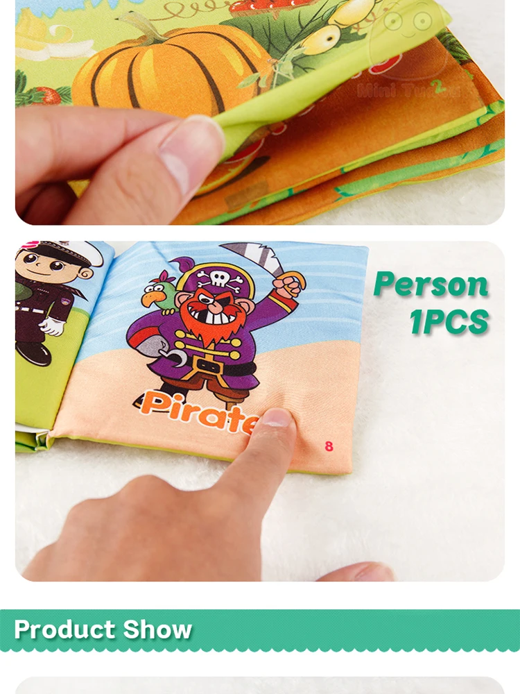 Livros de Pano Macio para Bebês Aprendizagem Precoce Pces Infantil Educacional Brinquedos Silenciosos Presente 0-3 Anos Crianças Leitura 6 5 Aprendizagem precoce 6 pces livros de pano