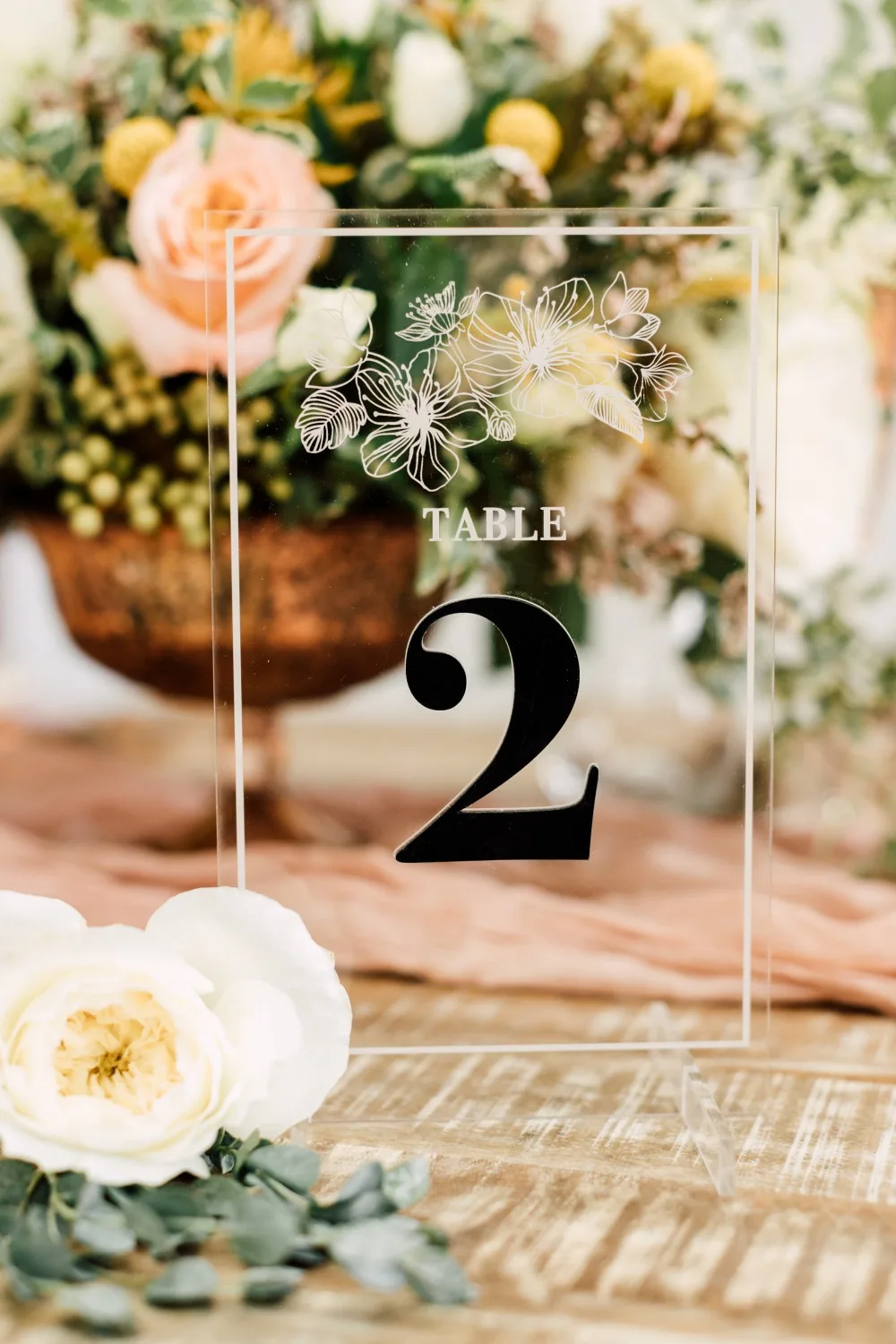 Gold Mirror Table Numbers , Wedding Table Decor, Acrylic, Wood Table Numbers for Events