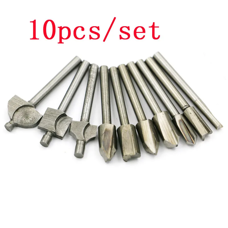

Woodworking High-Speed Steel 10 Piece Det Electric Trimming Machine With Sharpening Knife Engraving Machine Pattern Knife Tools