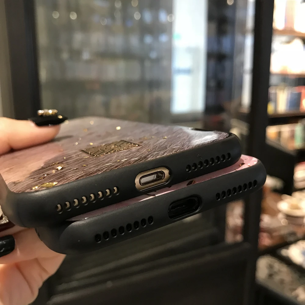 Fashion Gold Foil Glitter Phone Case For iPhone X XS Max XR 8 7 6 6s Plus Case Pink Grey Soft TPU Silicone Cover Coque Funda (6)