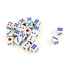 1pc Hot Sale White Entertainment Guessing Game Cubical Red Blue Dot Dices