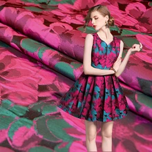 145 см ширина импортный цветочный стиль металлик из жаккардовой парчи, 3D жаккардовая Окрашенная Пряжа Ткань для женщин юбка пальто платье