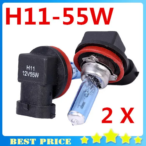 2pcs 12V 55W 6000K H11 Car Fog Light Bulb Lamp Super White Halogen Car Auto Head Lamp H11 Car Styling for Car Headlight Bulb