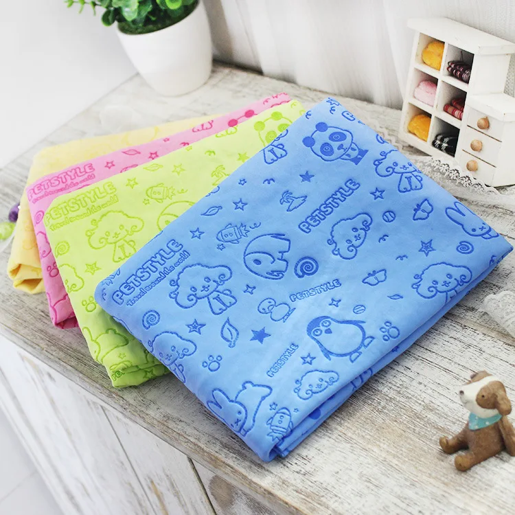

Cartoon dog pet cat Absorbent microfiber Bath towel bathrobe Quick dry Suede material dog hair dry towel for dogs