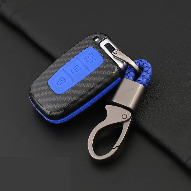 Carbon-Fiber-silicone-car-key-case-cover-For-Hyundai-Solaris-HB20-Veloster-SR-IX35-Accent-Elantra