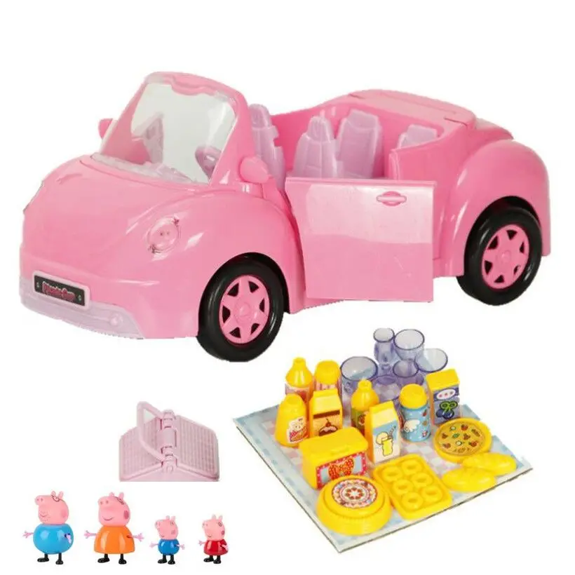 

Pink Sports Car Kids Toys Funny Peppa Pig Doll Family Various Roles Action Figure Model Children Christmas Gifts