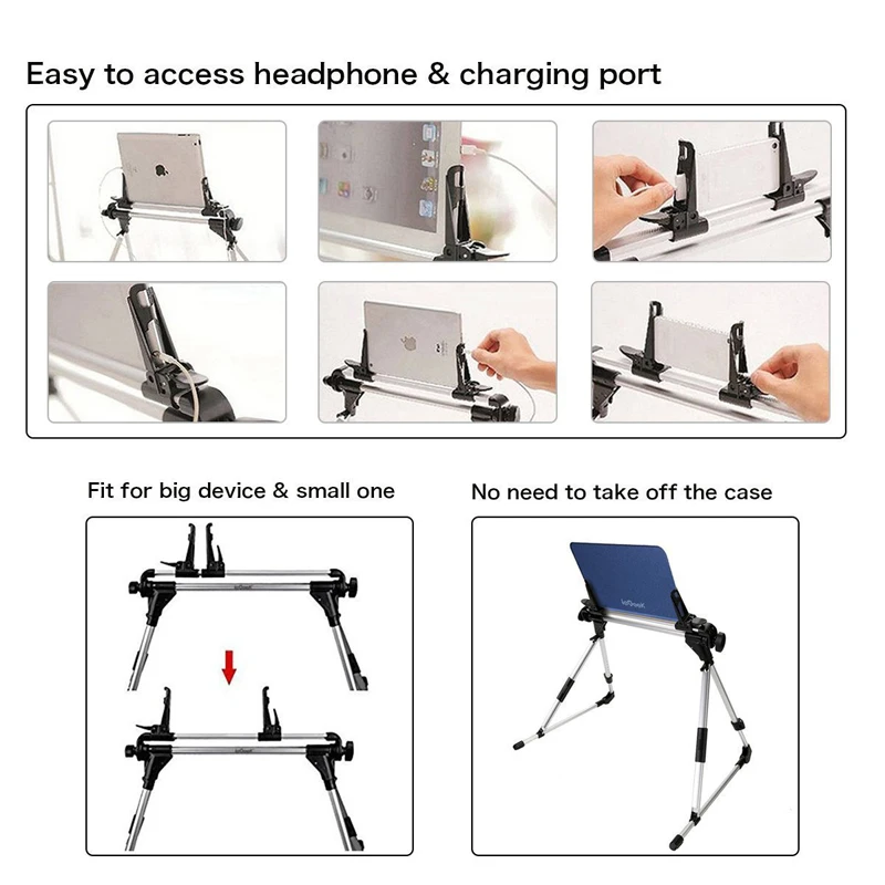 Планшет телефон Подставка для диван-кровать стол регулируемый и складной держатель подходит для iPad iPhone телефона Tablet Kindle в Спальня