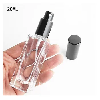 

20PCS 20ml Transparent Glass Empty Perfume Bottle Refillable Parfum Spray Bottle Cosmetic Glass Packaging Container Vials Black