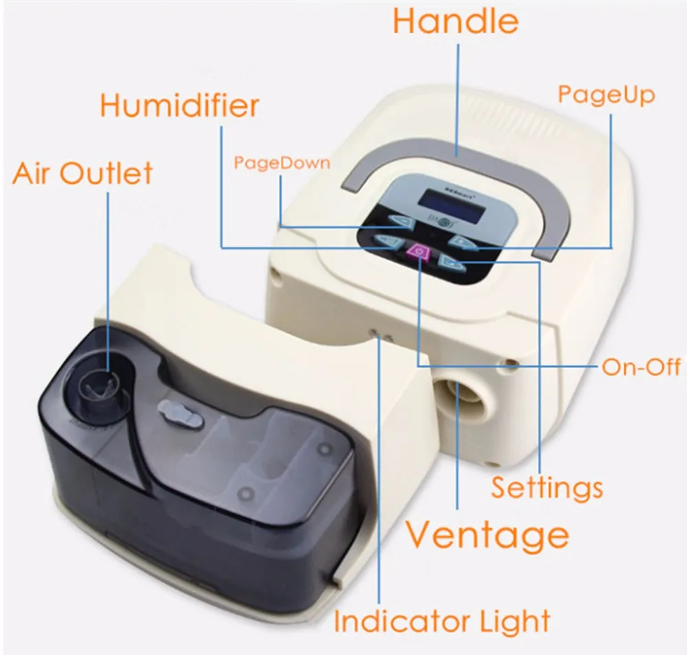 Coxtod домашнего использования GI CPAP Машина с сумка апноэ сна osahs СОАС храпа люди w/носовой маски, головные уборы, трубки, мешок