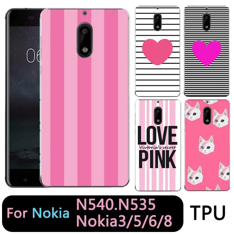 Qmswei Мягкий ТПУ чехол для телефона nokia3 nokia5 nokia6 nokia8 N540 N535 Флора розового цвета с
