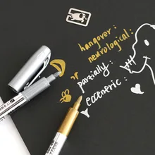 Хорошее BLLINGIRD продажа 2 цвета/комплект Мода металла Цвет Craft Pen Золото и серебро Водонепроницаемый маркер офис обучения Знаки DIY Благоустройство